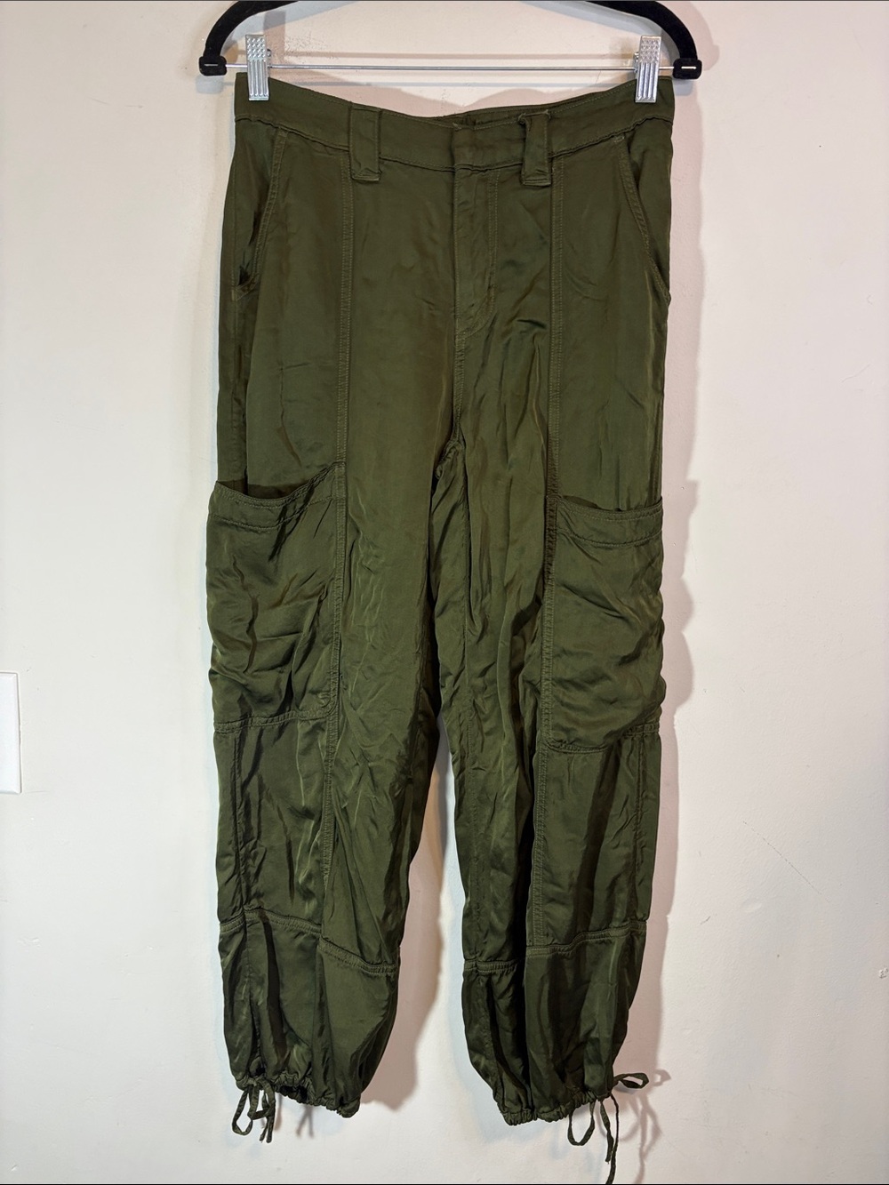 Cargo Satin Utility Army Green American Eagle Baggy Jogger Pants Kim Possible 2S